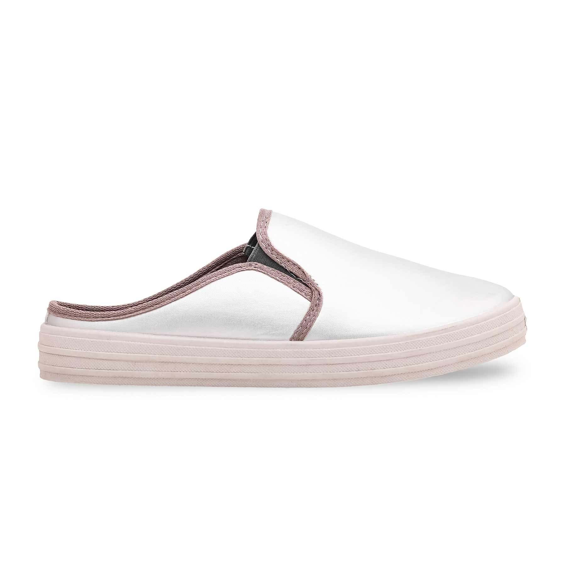 Silver Canvas Slip Ons WN6136