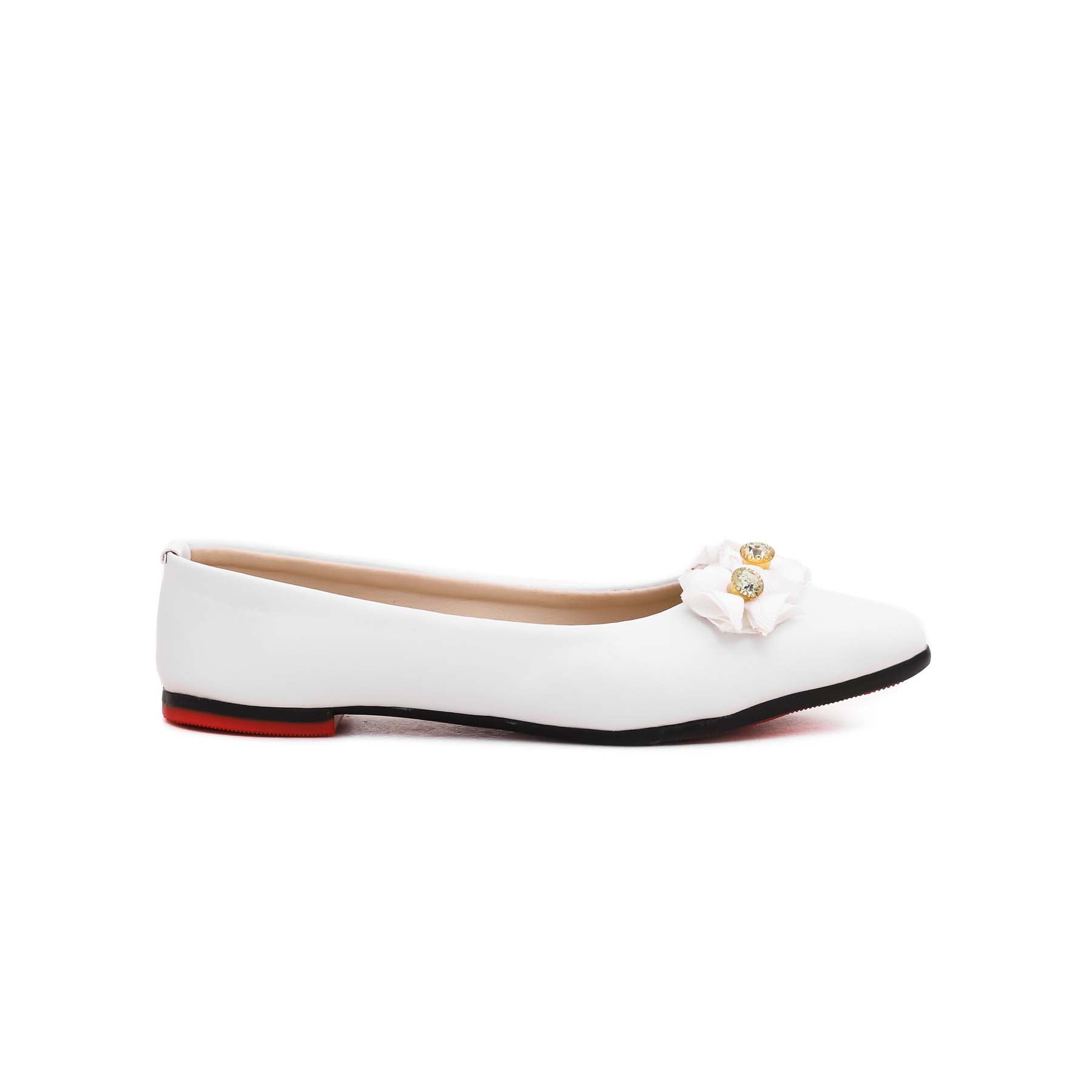 Girls White Casual Pumps KD0470