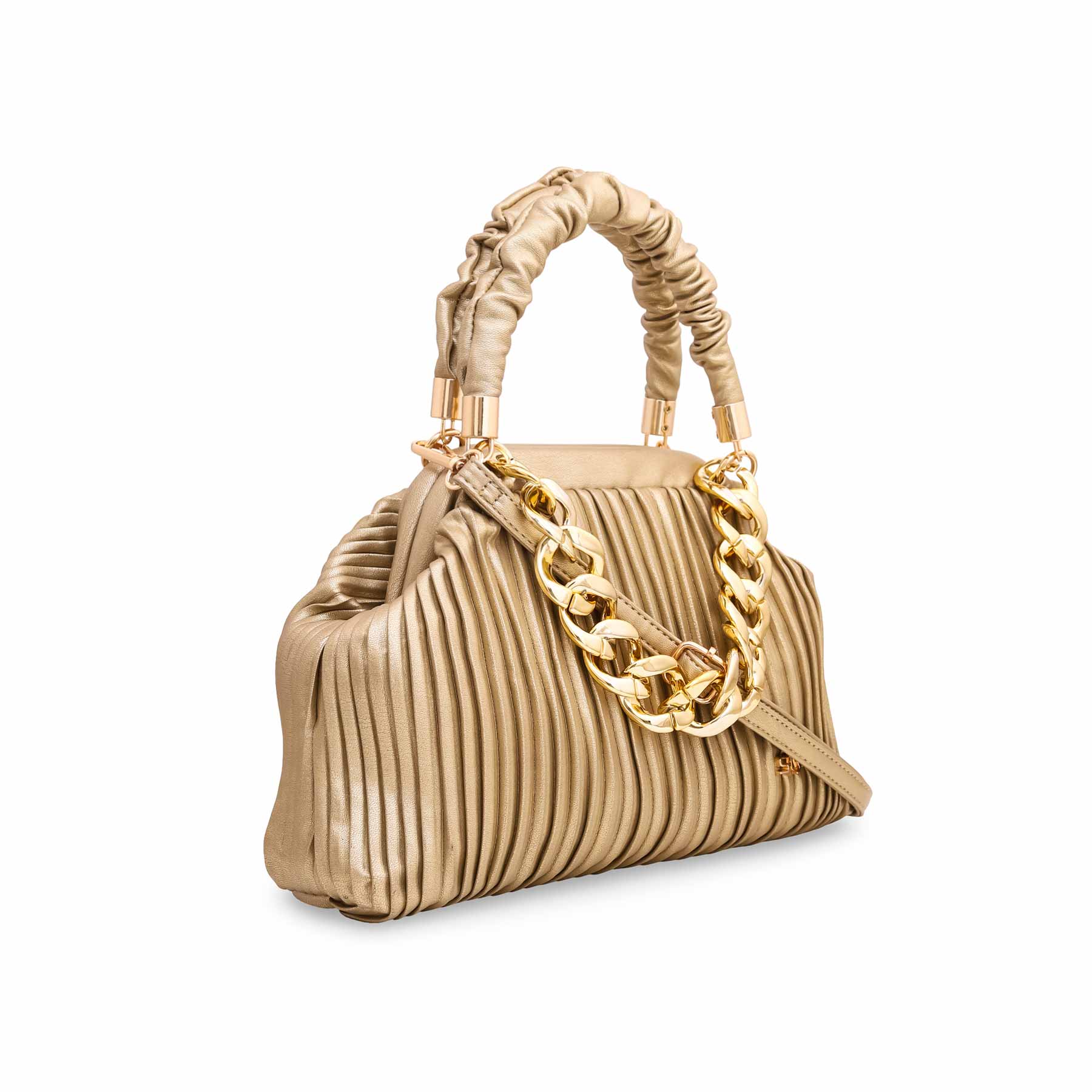 Golden Formal Hand Bag P36038