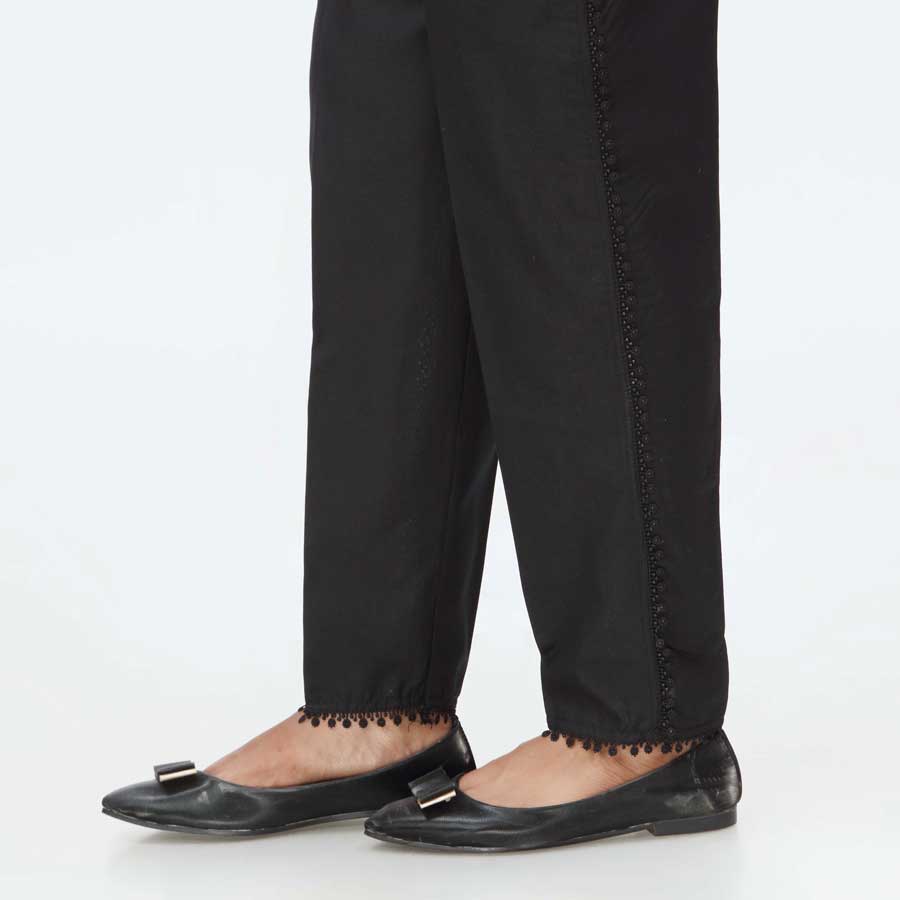 Black Laced Cambric Slim Fit Trouser PS3572