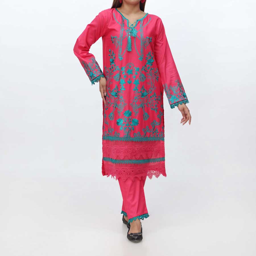 2PC- Embroidered Cambric Suit PS4086