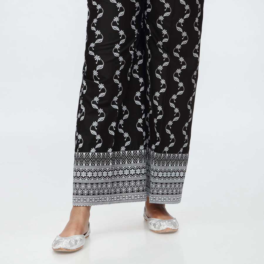 Black Screen Printed Cambric Trouser PS4509