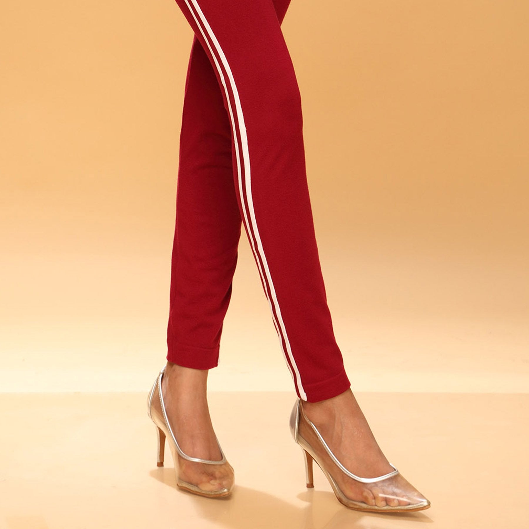 Maroon Color Lowers Plain Tights PN2061