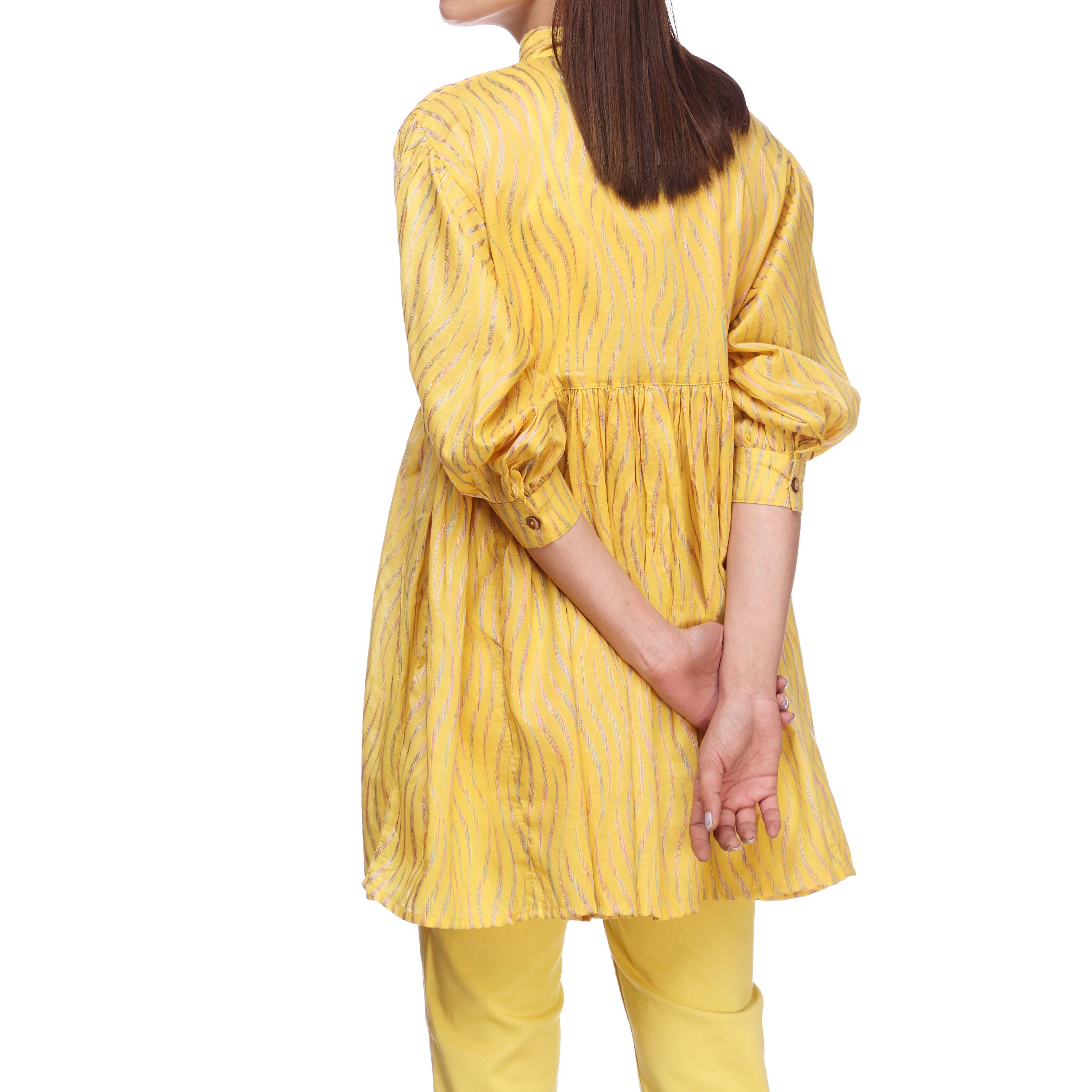 Yellow Color Jacquard Shirt PS2282