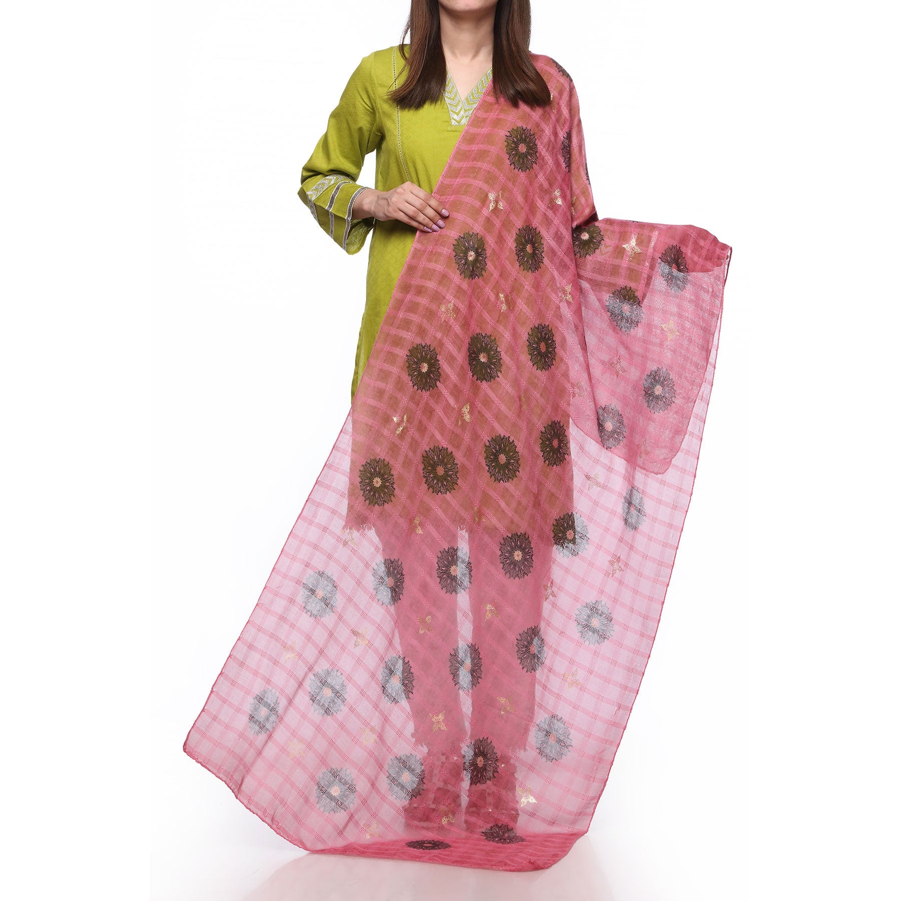 Pink Color Dyed Lawn Stole PS271218