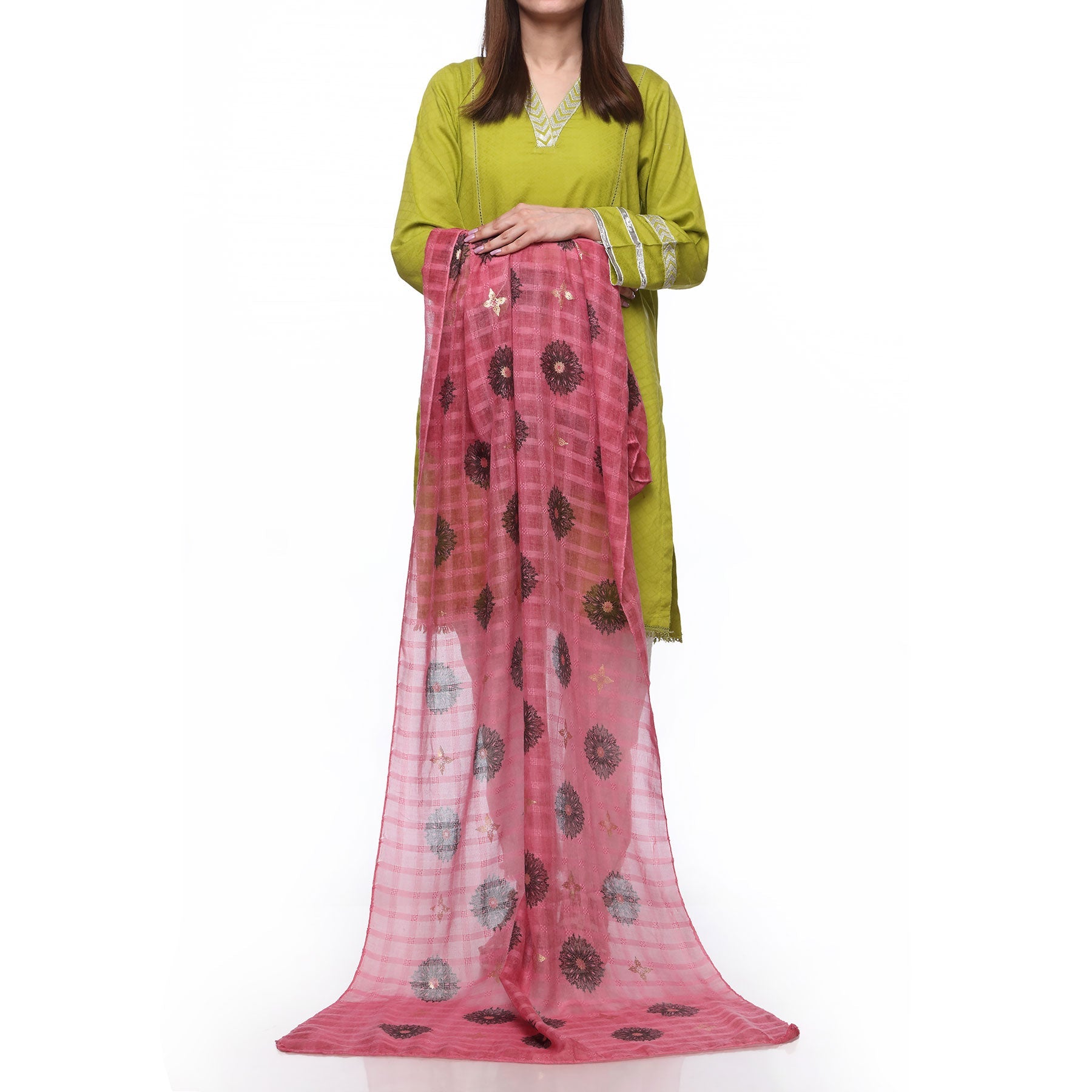 Pink Color Dyed Lawn Stole PS271218
