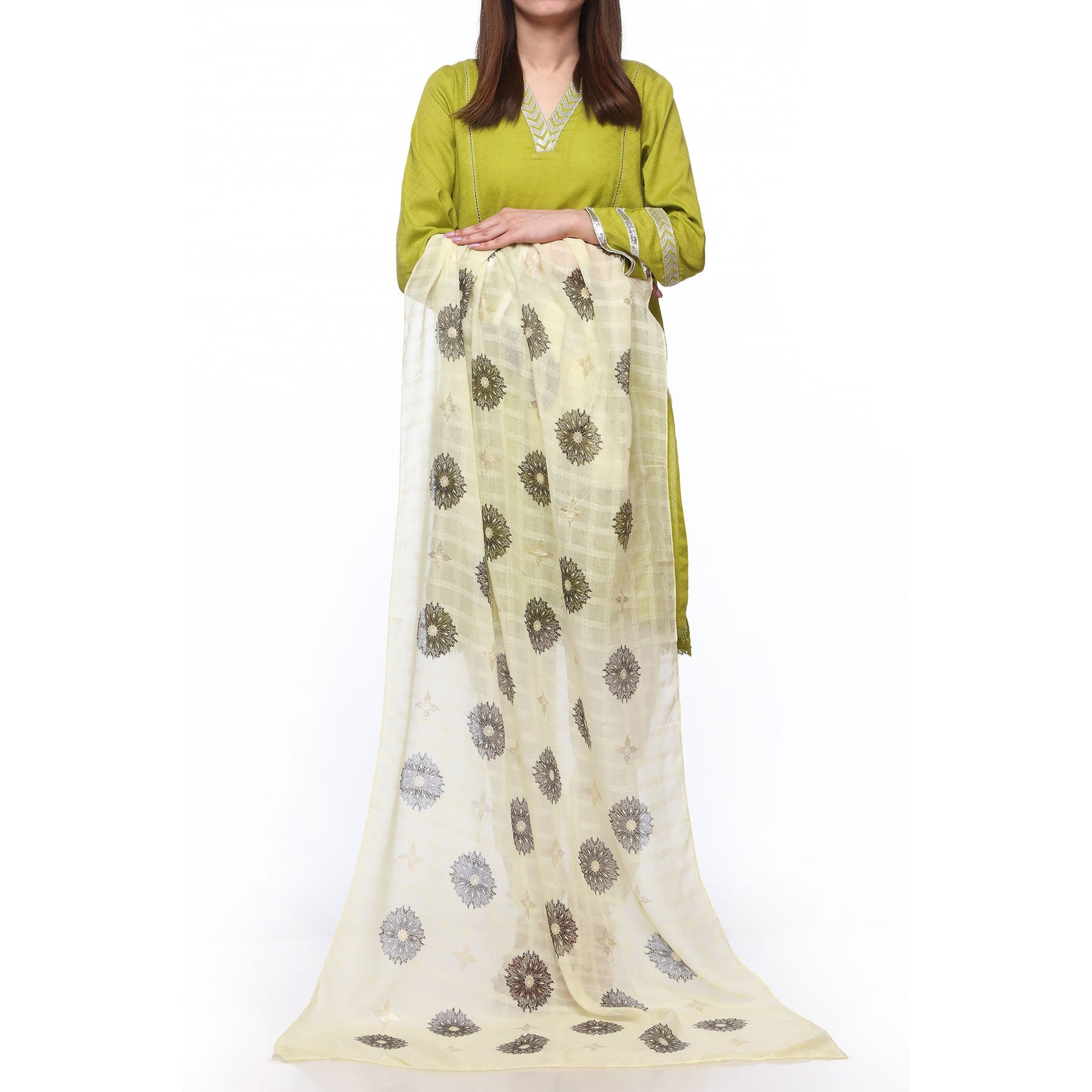 Yellow Color Dyed Lawn Stole PS271220
