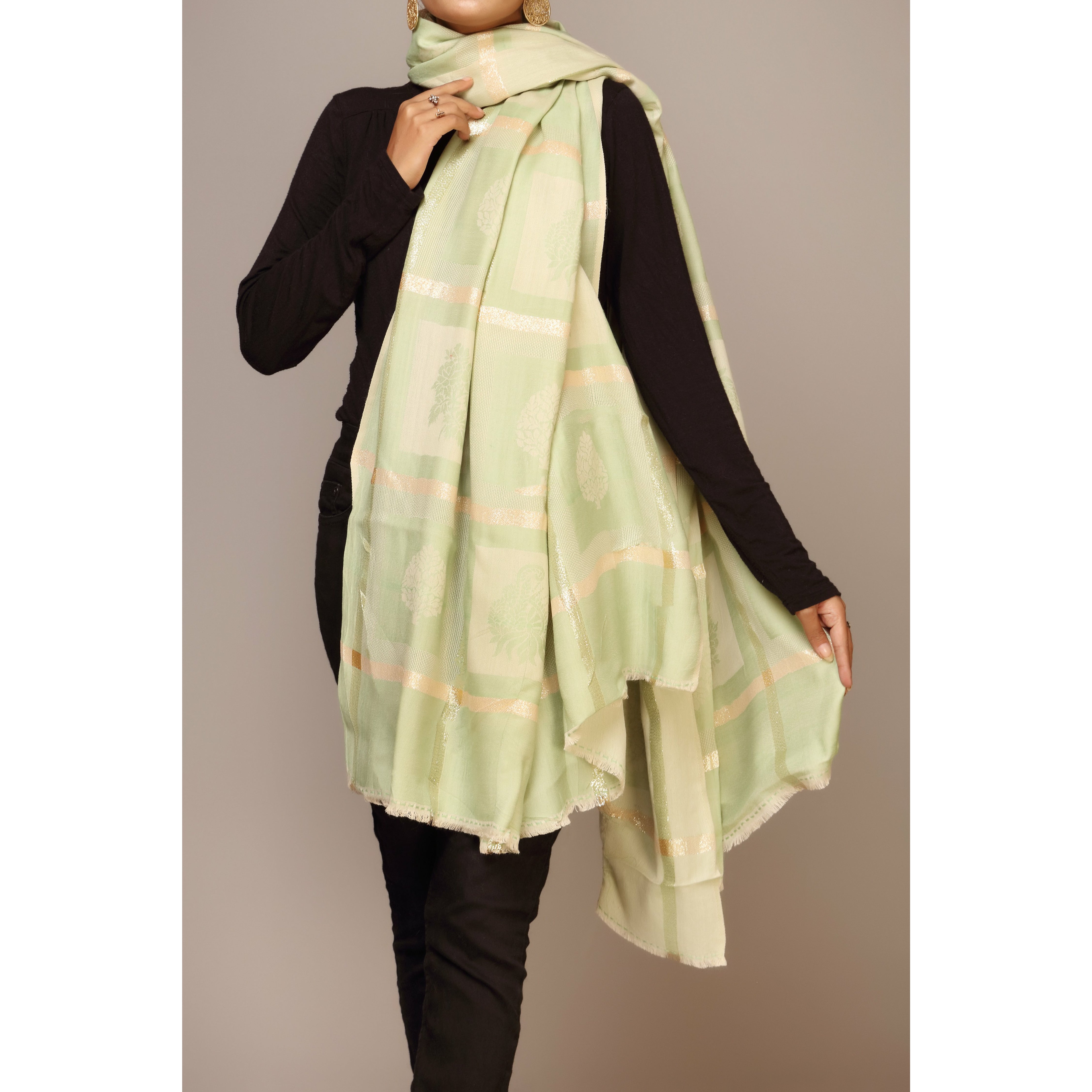 Green Color Shawl PW1710