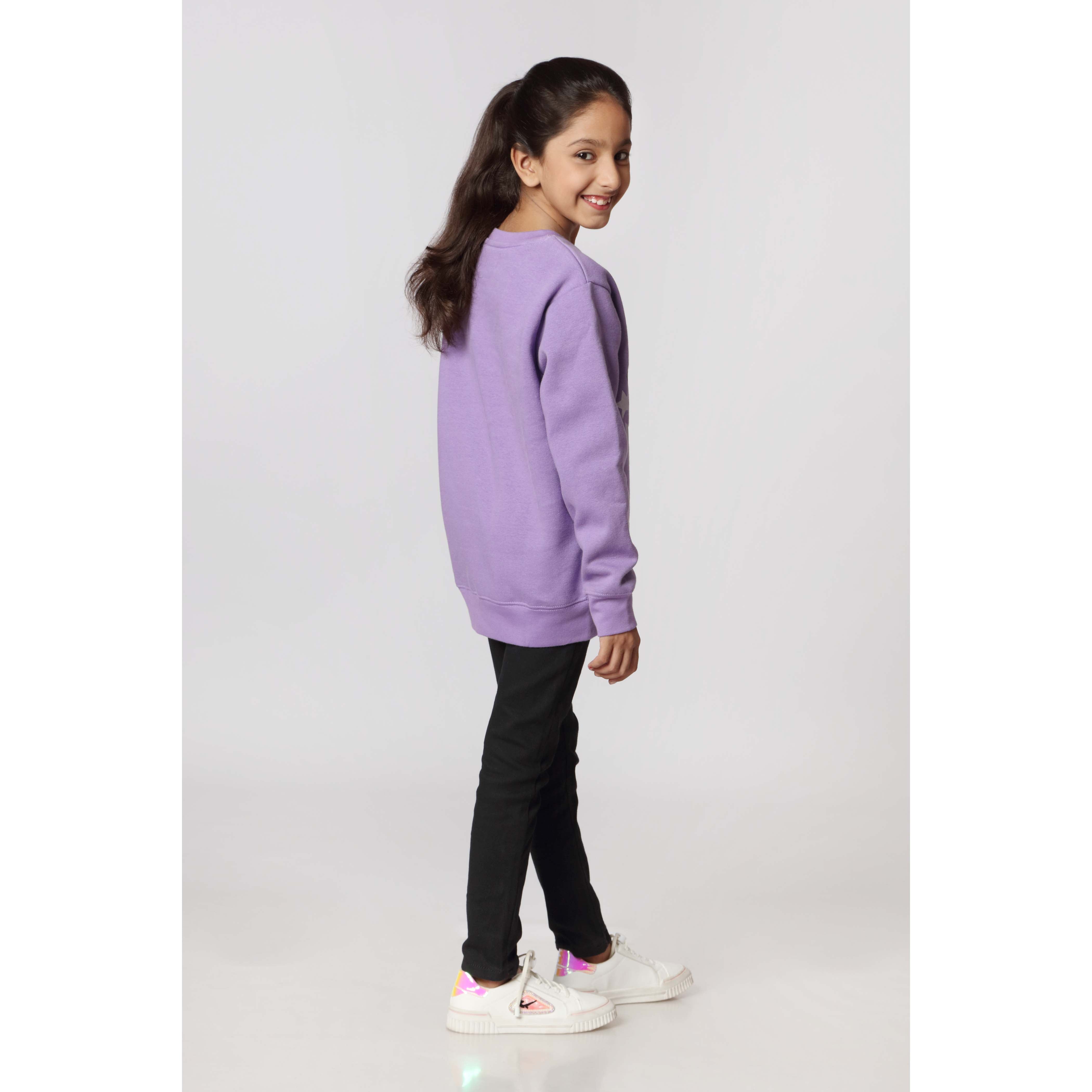 Girls Purple Fleece Sweat Shirt PW2846