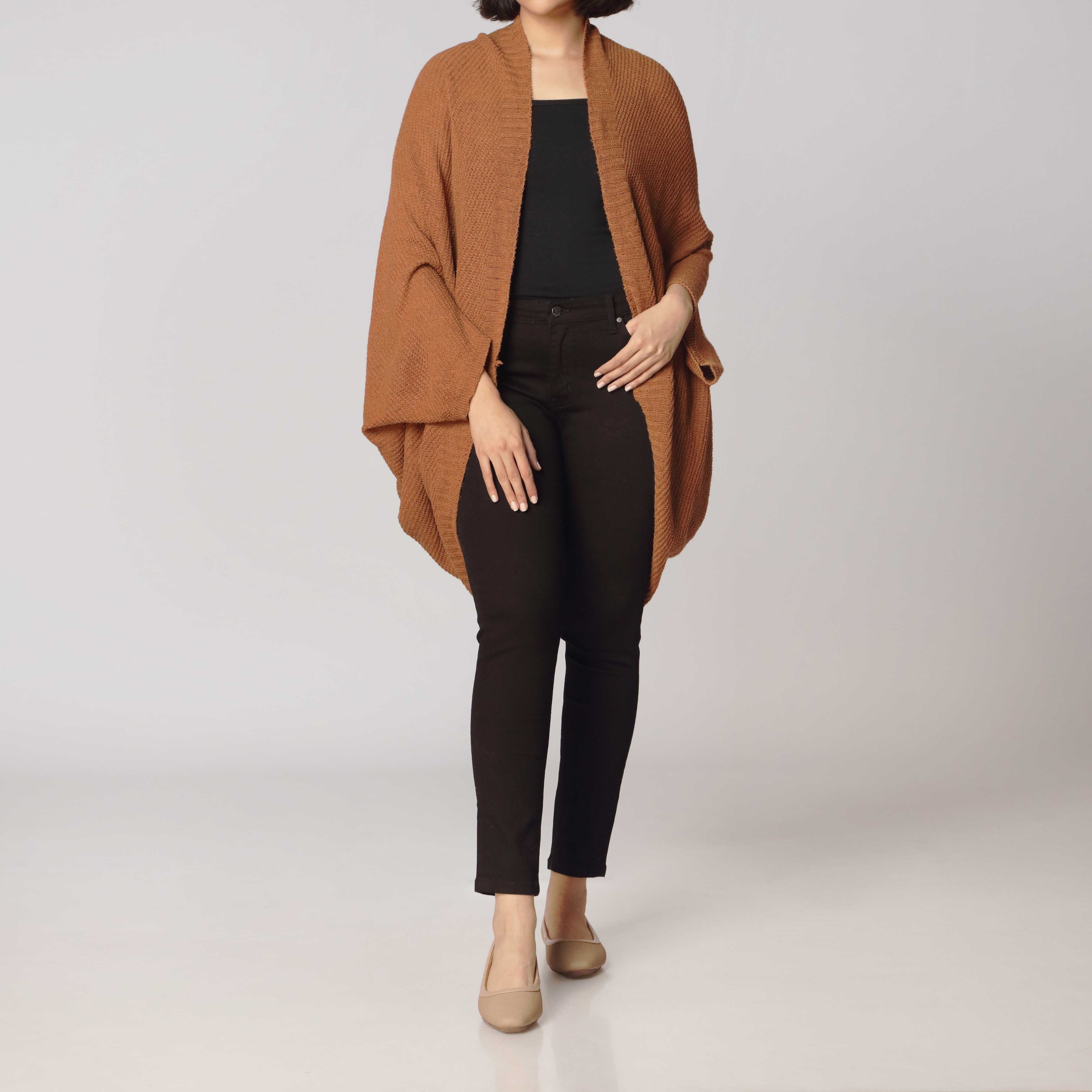 Brown Mid Length Cardigan PW2905