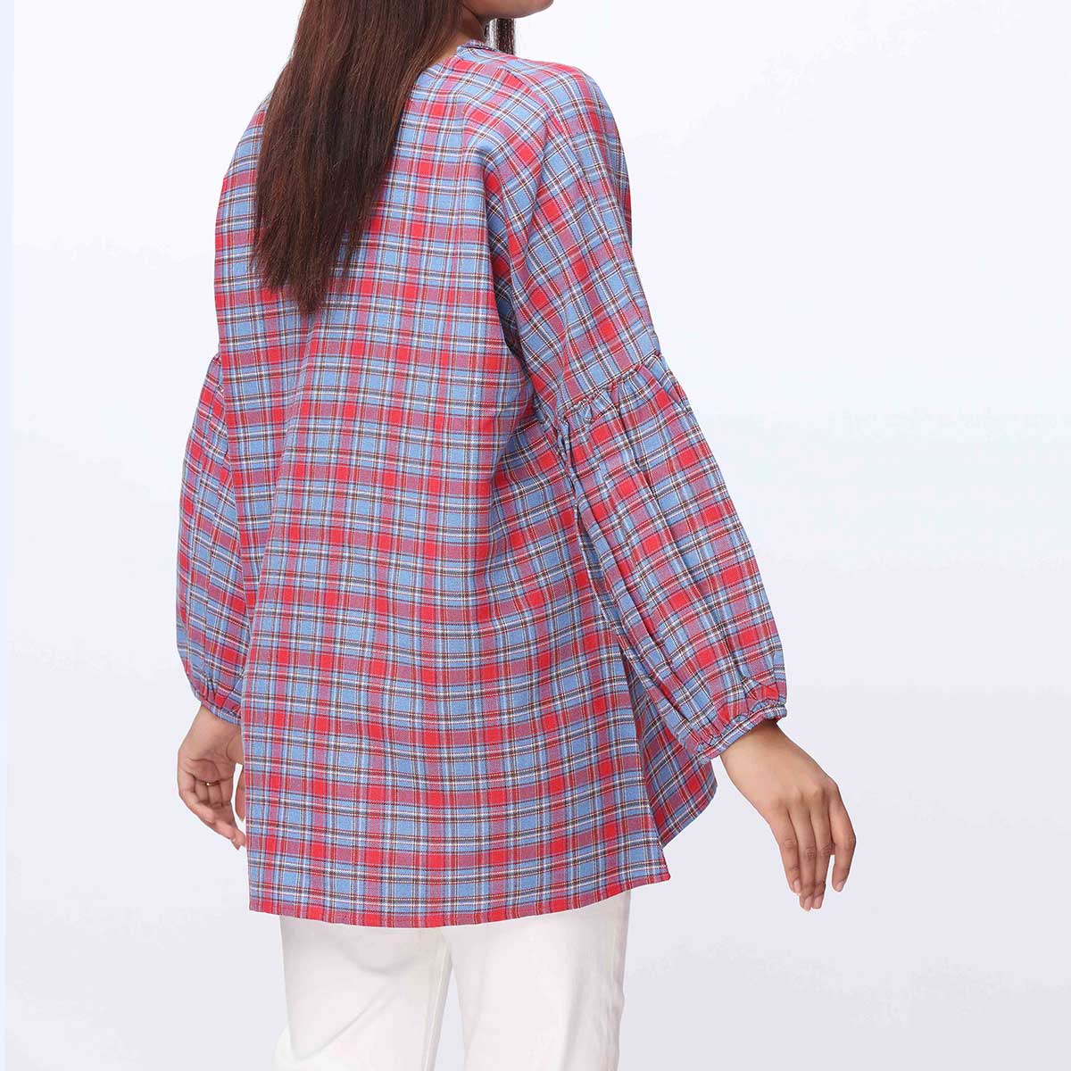 1PC- Flannel Checkered Top PW3078