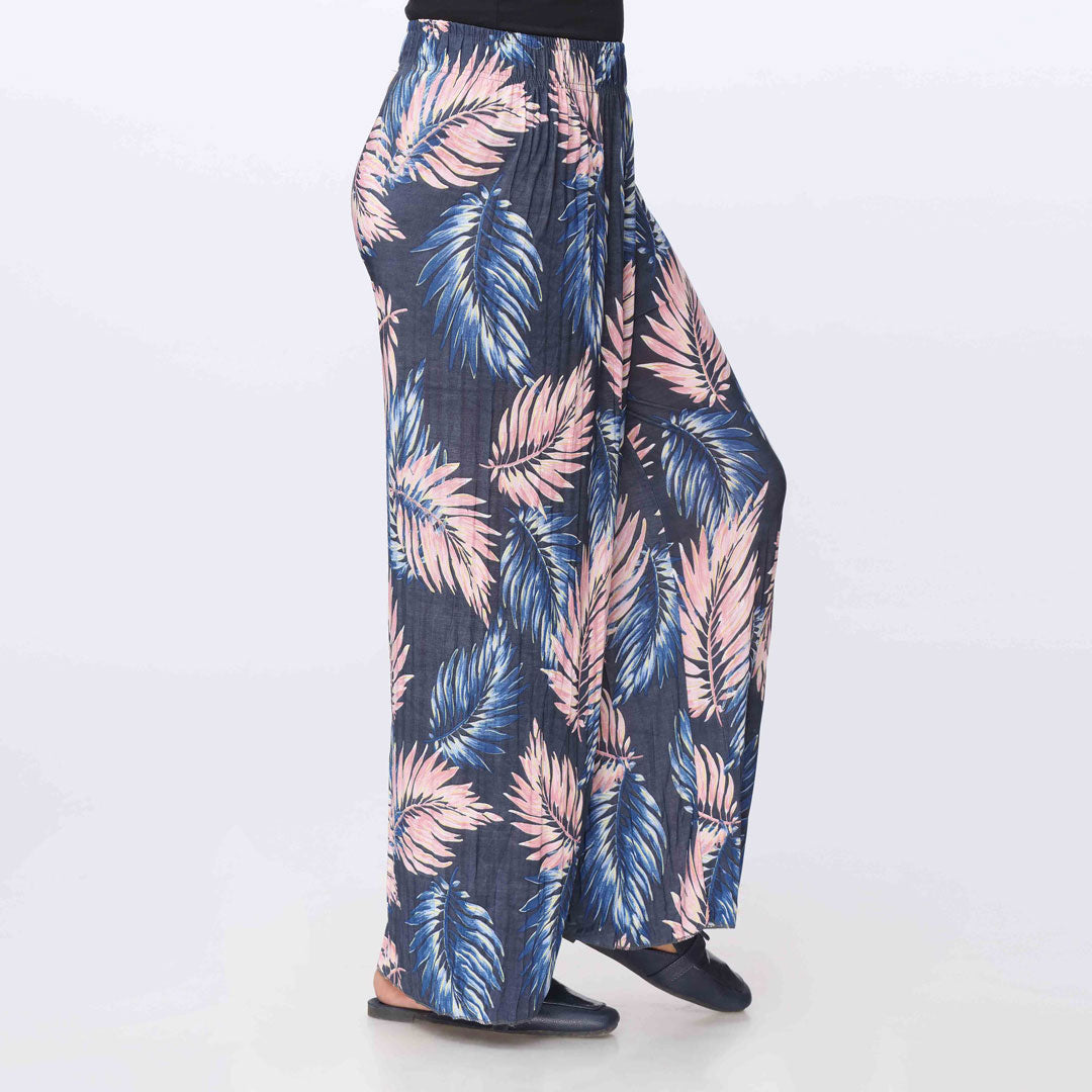 Blue Printed jersey Straight Trouser PW3565