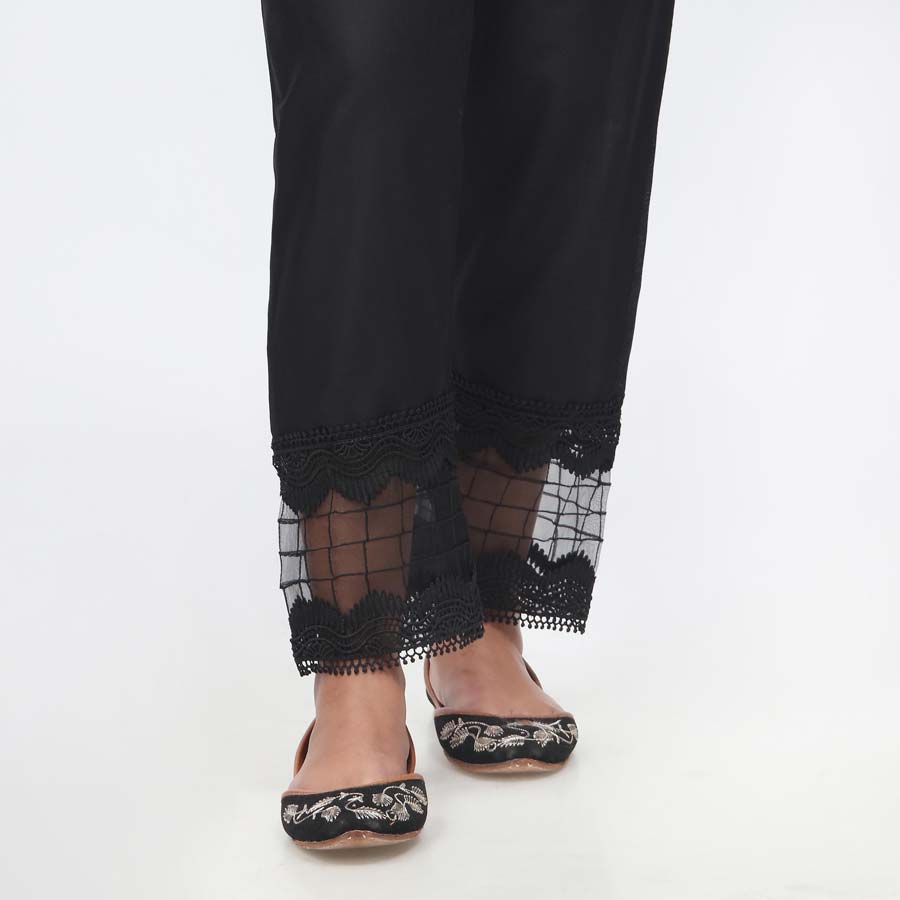 Black Laced Cambric Slim Fit Trouser PW3626