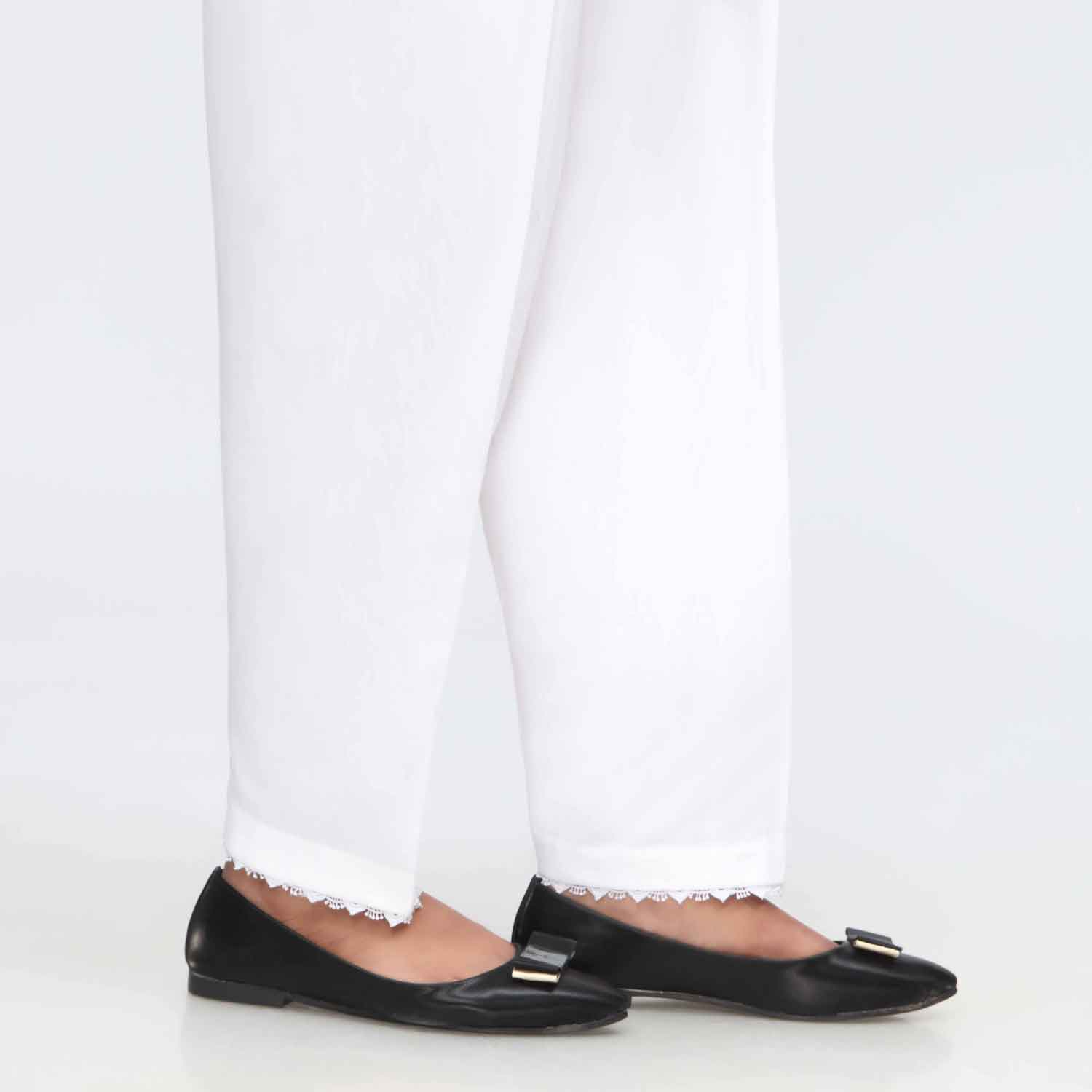White Cambric Laced Shalwar PW3643