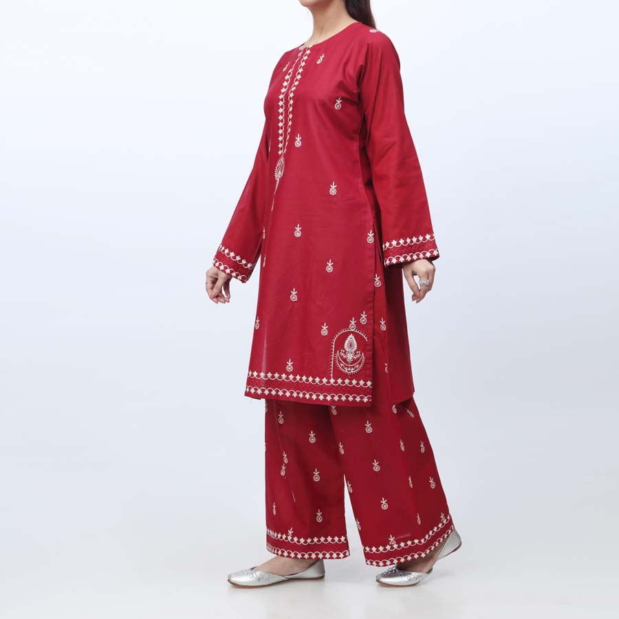 2PC- Embroidered Cambric Suit PW9051